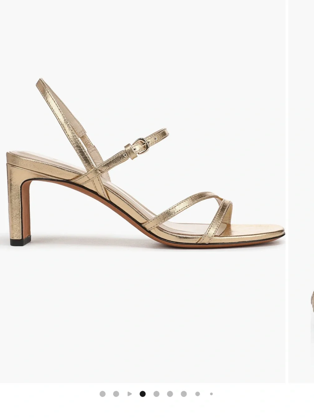 Vince Marcella Ankle Strap Gold Metallic Block Heel Sandals 9/40